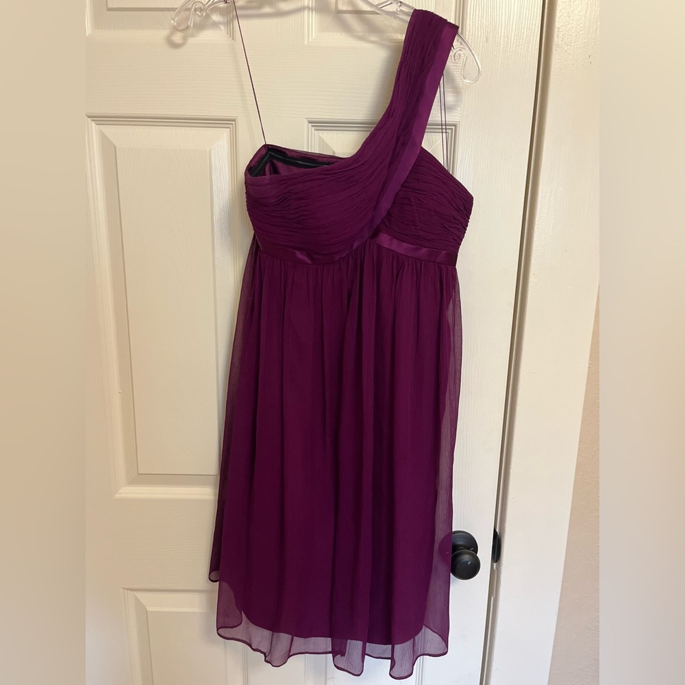 Elegant One-Shoulder Purple Dress